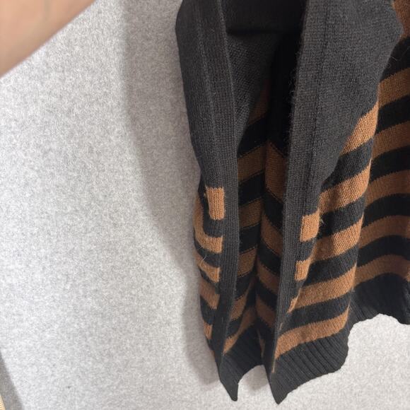 Peruvian Connection 100% Alpaca Poncho OS Turtleneck Black Gold Rust Comfy Cozy - Picture 5 of 9